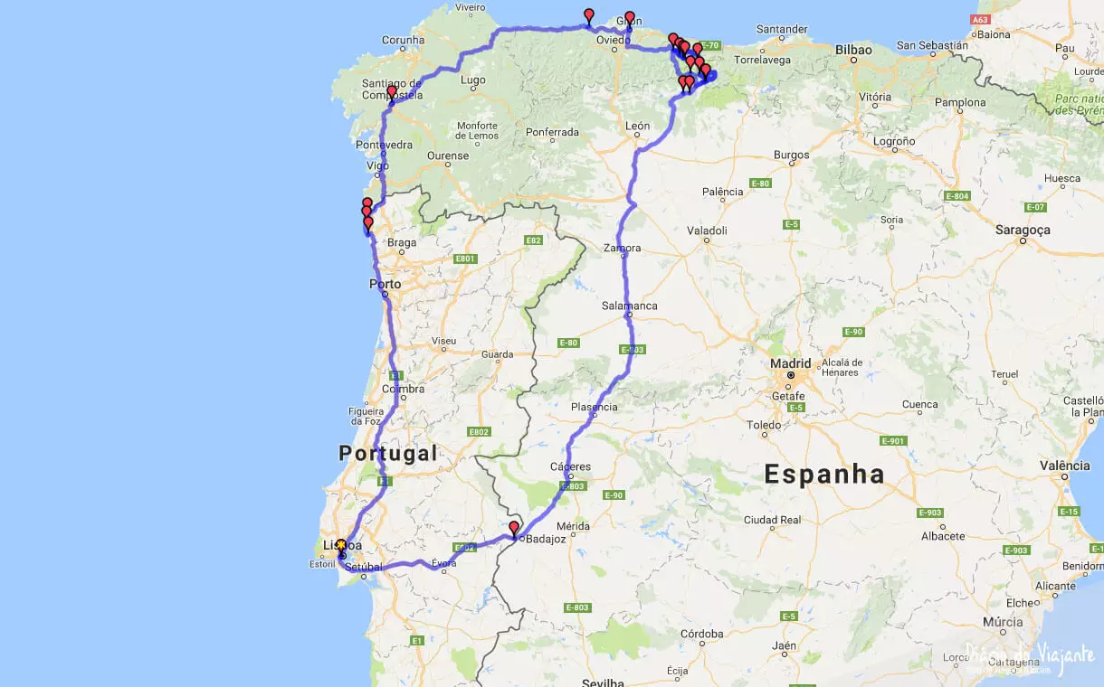 De Lisboa aos Picos da Europa, Viagem de Mota